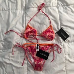 Coral Floral Blanket stitch triangle bikini !